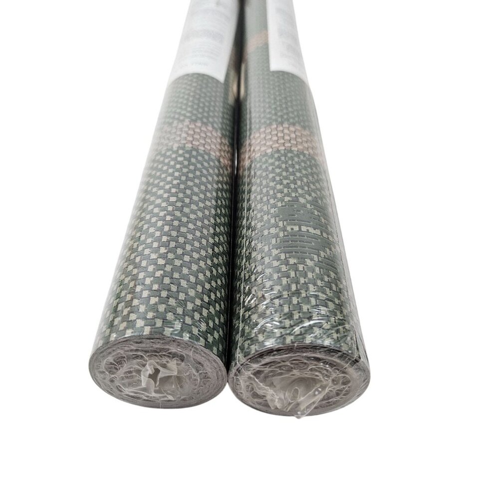 York HC1142 R-01 Wallpaper Textured Green Brown Woven Look Vintage USA 2 Rolls - Picture 10 of 10